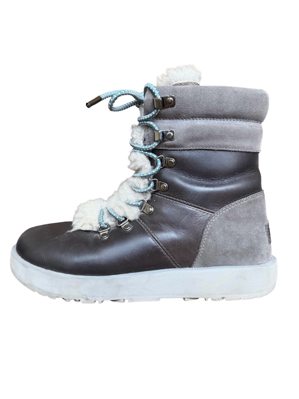 UGG Viki Waterproof Gray Shearling Winter Boots Women’s Size 8